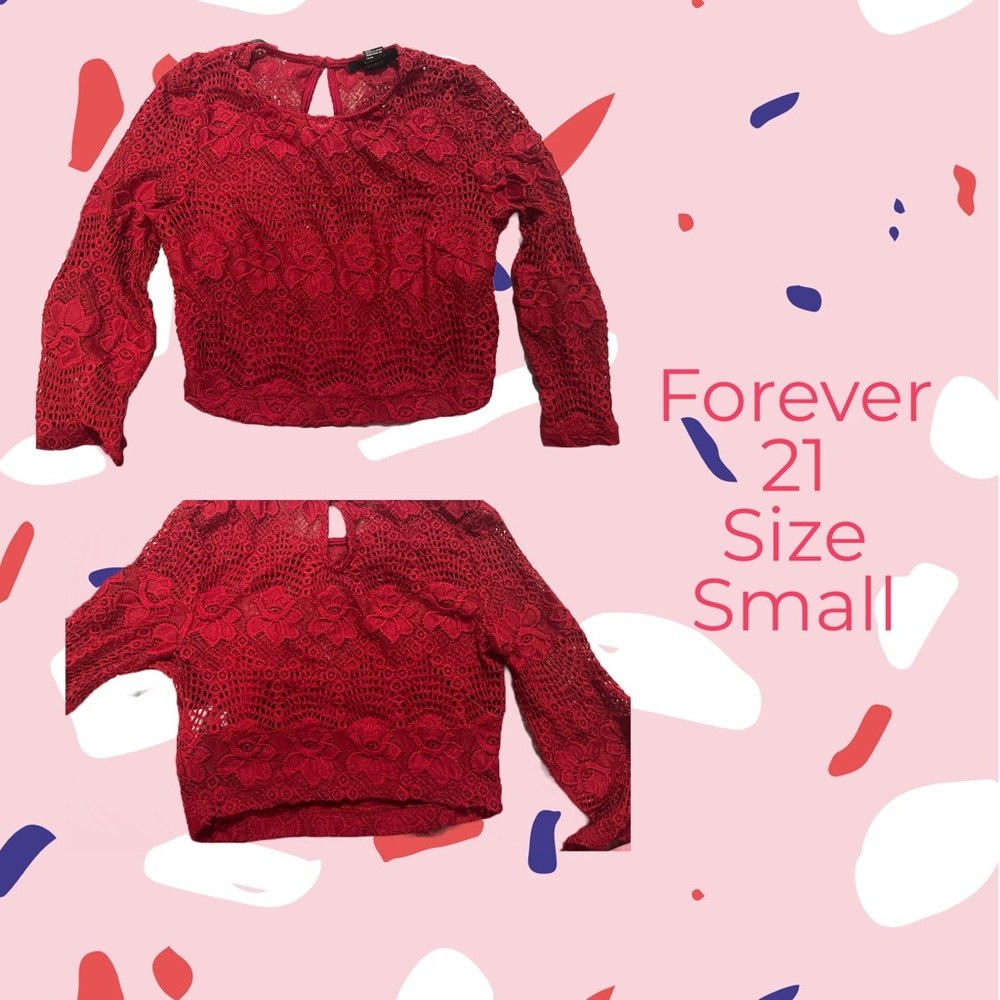 Loved sized small lace crop top half shirt. Vintage forever 21 (2013-16).